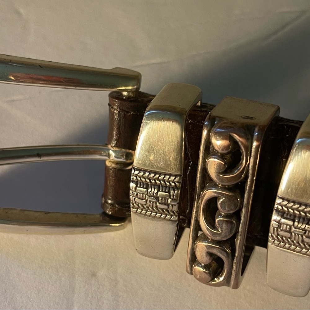 STREETS AHEAD vintage Belt Italian Leather Ornate Silver Hardware